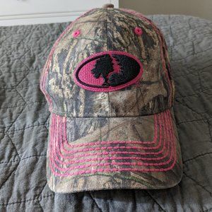 Mossy Oak ladies hat, pink and camo, Velcro back